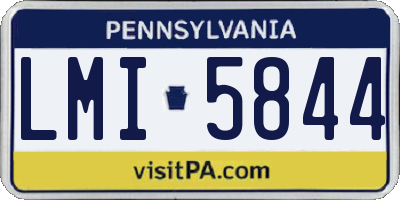 PA license plate LMI5844