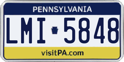 PA license plate LMI5848