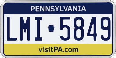 PA license plate LMI5849