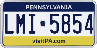PA license plate LMI5854