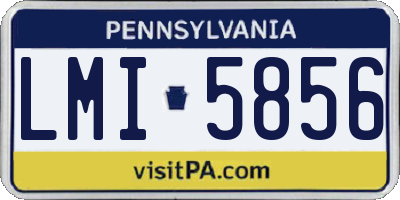 PA license plate LMI5856