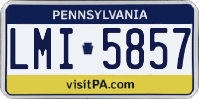 PA license plate LMI5857
