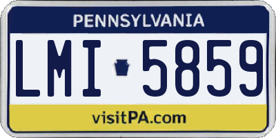 PA license plate LMI5859