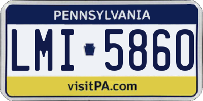 PA license plate LMI5860