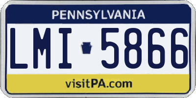 PA license plate LMI5866