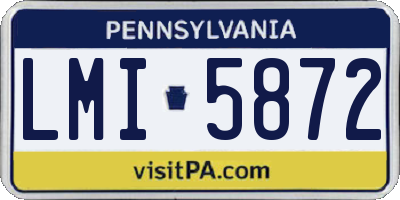 PA license plate LMI5872