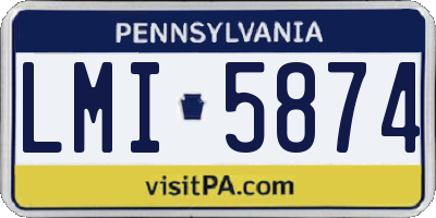 PA license plate LMI5874