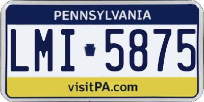 PA license plate LMI5875