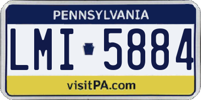 PA license plate LMI5884