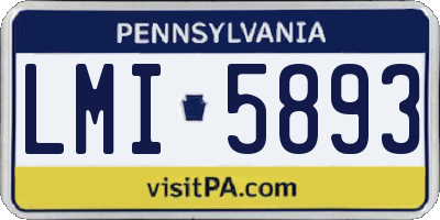 PA license plate LMI5893
