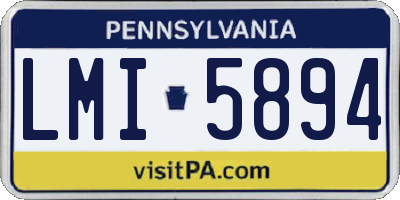 PA license plate LMI5894