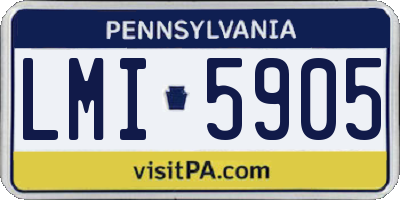 PA license plate LMI5905