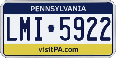 PA license plate LMI5922