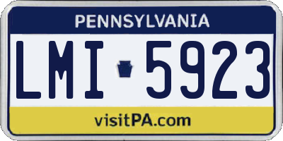 PA license plate LMI5923