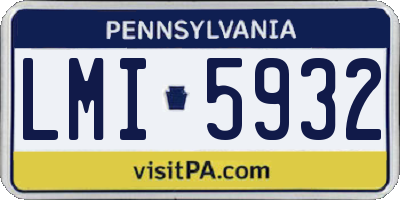 PA license plate LMI5932