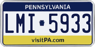 PA license plate LMI5933