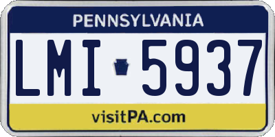 PA license plate LMI5937