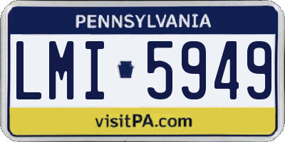 PA license plate LMI5949