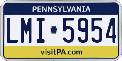 PA license plate LMI5954