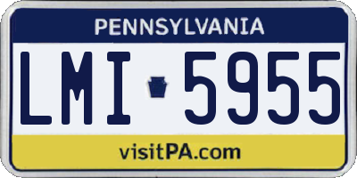 PA license plate LMI5955