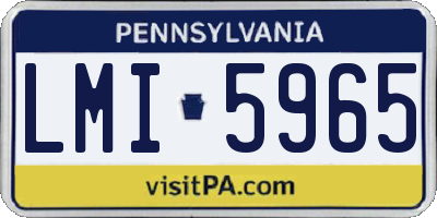 PA license plate LMI5965