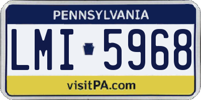 PA license plate LMI5968