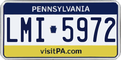 PA license plate LMI5972