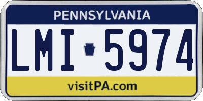PA license plate LMI5974