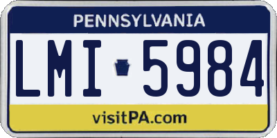 PA license plate LMI5984