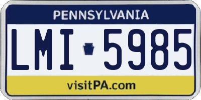 PA license plate LMI5985