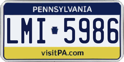 PA license plate LMI5986