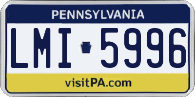 PA license plate LMI5996