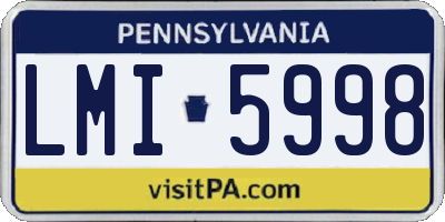 PA license plate LMI5998