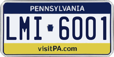 PA license plate LMI6001