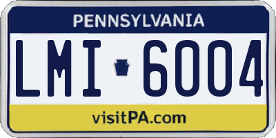 PA license plate LMI6004