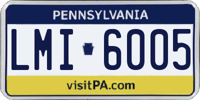 PA license plate LMI6005