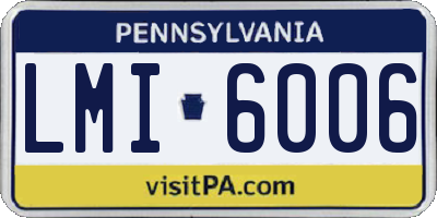 PA license plate LMI6006