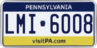 PA license plate LMI6008