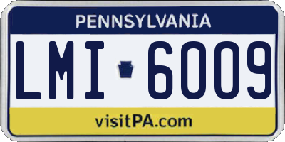 PA license plate LMI6009