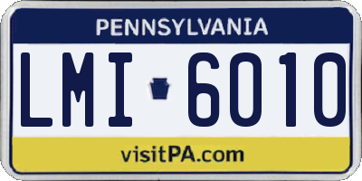 PA license plate LMI6010