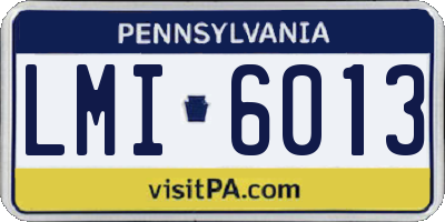 PA license plate LMI6013