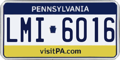 PA license plate LMI6016
