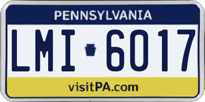 PA license plate LMI6017