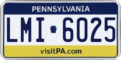PA license plate LMI6025