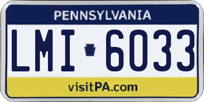 PA license plate LMI6033