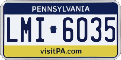 PA license plate LMI6035