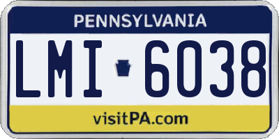 PA license plate LMI6038