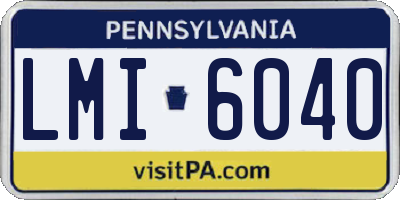 PA license plate LMI6040