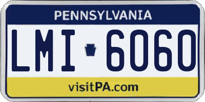 PA license plate LMI6060