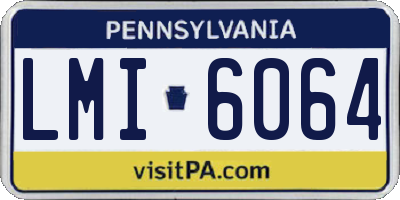 PA license plate LMI6064